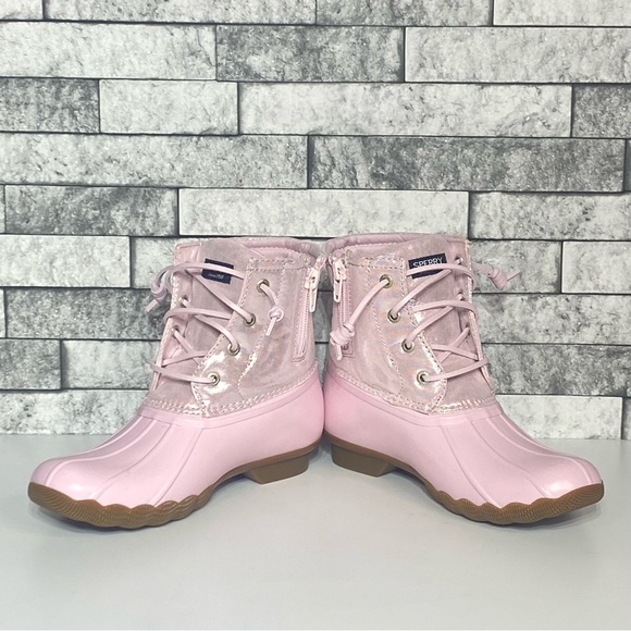 New Sperry Youth 3 Pink SaltWater Duck Boots Waterproof - Picture 4 of 8